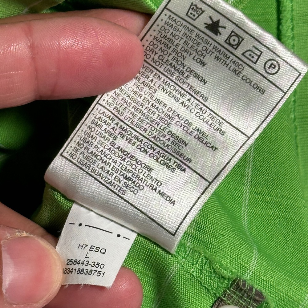 Nike Fit Dry Tigerwoods Polo Shirt Men Large Green Windowpane Comfort Golf Sport - Picture 10 of 11